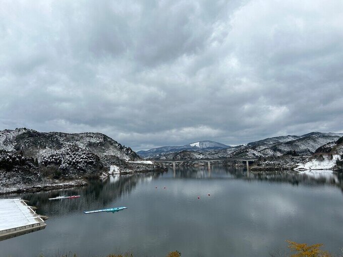 雪の嘉瀬川ダム