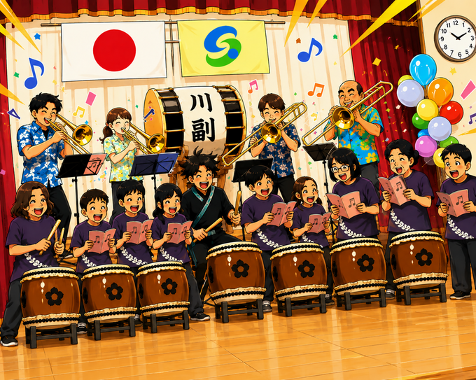 川副子ども太鼓　第４回　チャリティ演奏会　開催されました